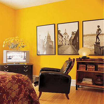Желтый цвет – источник настроения в доме